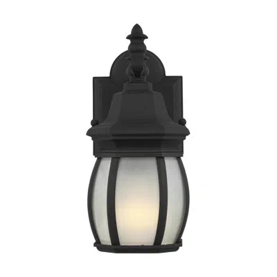 Generation Lighting Wynfield Outdoor Wall Lantern In Black,frosted