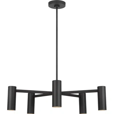 Generation Lighting Zentro Five Light Chandelier In Midnight Black