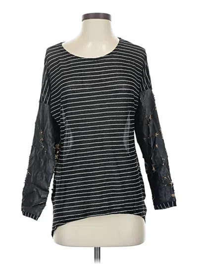 Pre-owned Generation Love 3/4 Sleeve Top Black Boatneck Tops