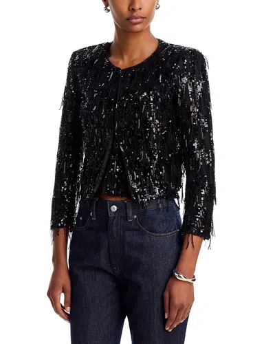 Generation Love Adalee Sequin Fringe Jacket In Black