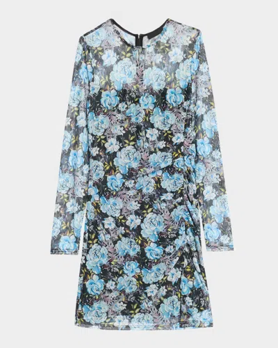 Generation Love Agnese Floral Mesh Mini Dress In Multi