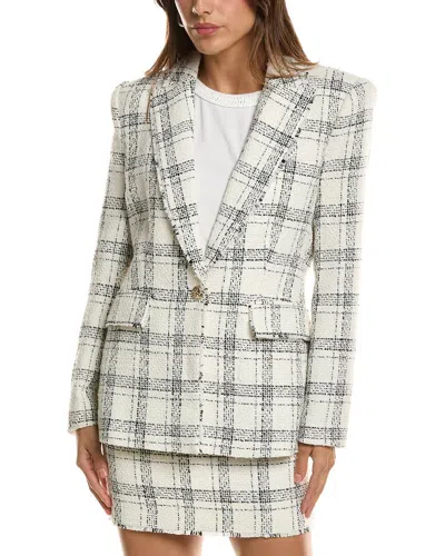 Generation Love Aimee Windowpane Tweed Blazer In White