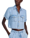 GENERATION LOVE ALIDA CROPPED DENIM SHIRT