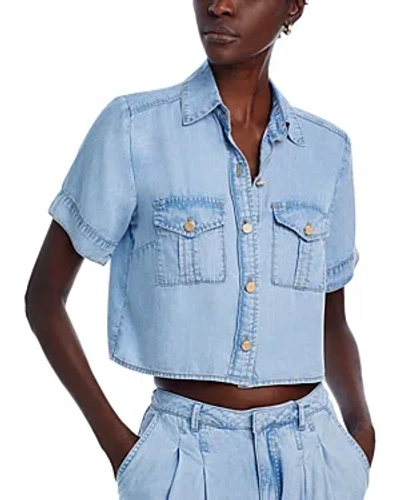 Generation Love Alida Cropped Denim Shirt In Light Blue
