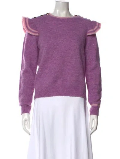 Pre-owned Generation Love Alpaca Crew Neck Sweater In Purple