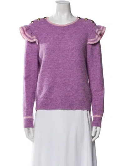 Pre-owned Generation Love Alpaca Scoop Neck Sweater In Purple