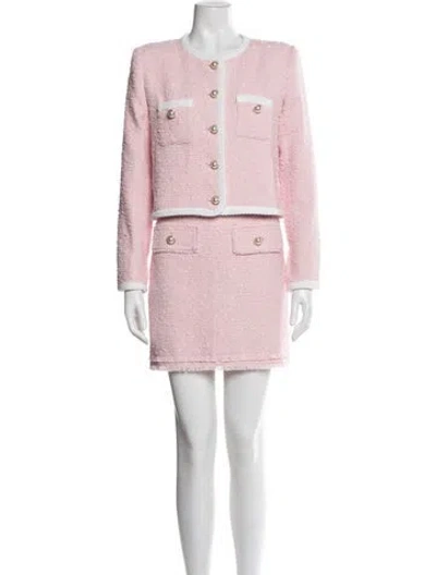 Pre-owned Generation Love Amber Tweed Jacket Tweed Pattern Skirt Set W/ Tags In Pink