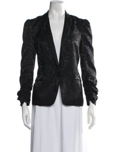 Pre-owned Generation Love Animal Print Blazer In Black