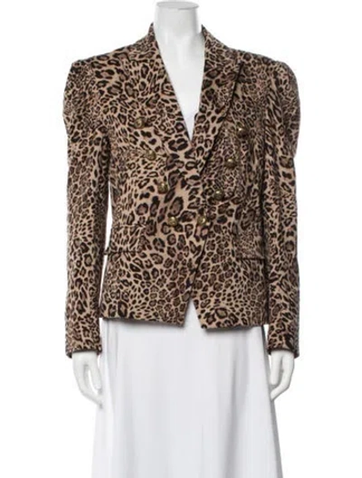 Pre-owned Generation Love Animal Print Blazer In Brown