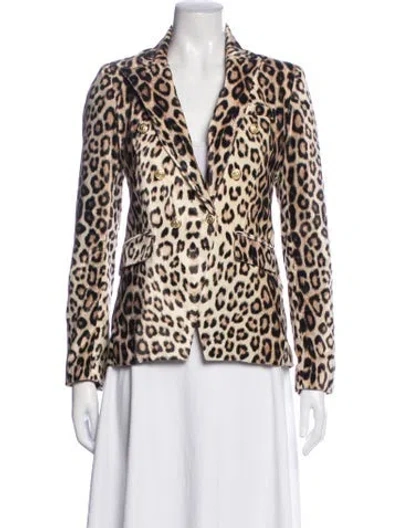 Pre-owned Generation Love Animal Print Blazer In Brown/neutrals