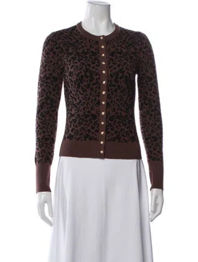 Pre-owned Generation Love Animal Print Crew Neck Sweater In Brown