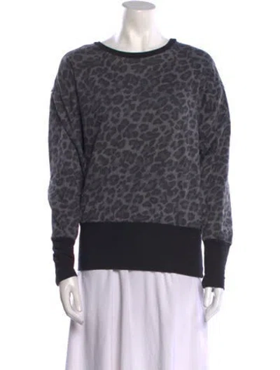 Pre-owned Generation Love Animal Print Crew Neck Sweatshirt In Gray
