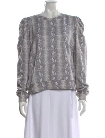 Pre-owned Generation Love Animal Print Crew Neck Top In Gray