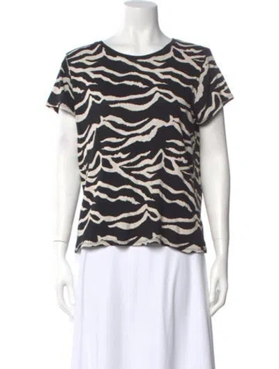 Pre-owned Generation Love Animal Print Crew Neck T-shirt In Black