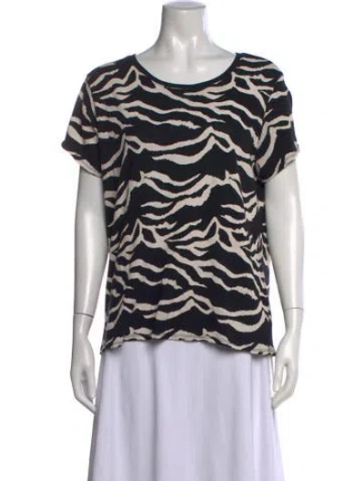Pre-owned Generation Love Animal Print Crew Neck T-shirt In Black