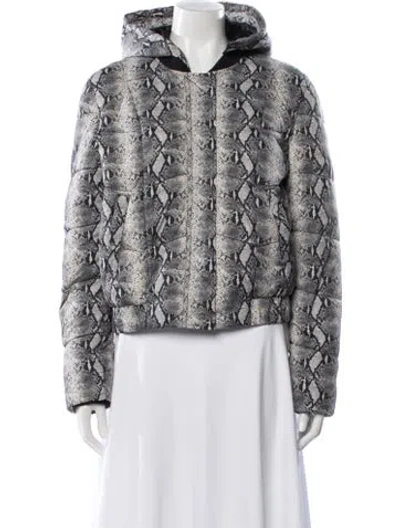 Pre-owned Generation Love Animal Print Down Jacket In Black