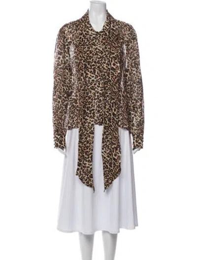 Pre-owned Generation Love Animal Print Long Sleeve Blouse In Multi