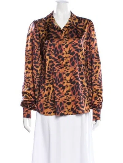 Pre-owned Generation Love Animal Print Long Sleeve Top W/ Tags In Brown