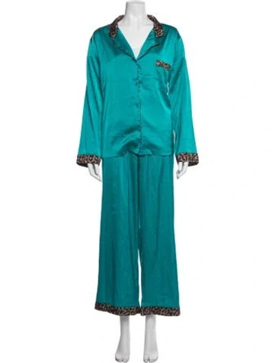 Pre-owned Generation Love Animal Print Lounge Set In Blue/green