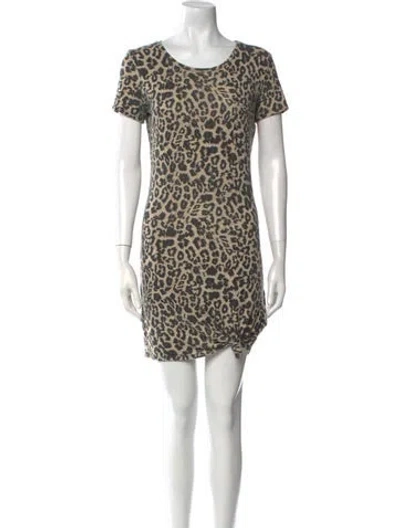 Pre-owned Generation Love Animal Print Mini Dress In Brown