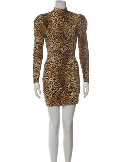 Pre-owned Generation Love Animal Print Mini Dress In Neutral