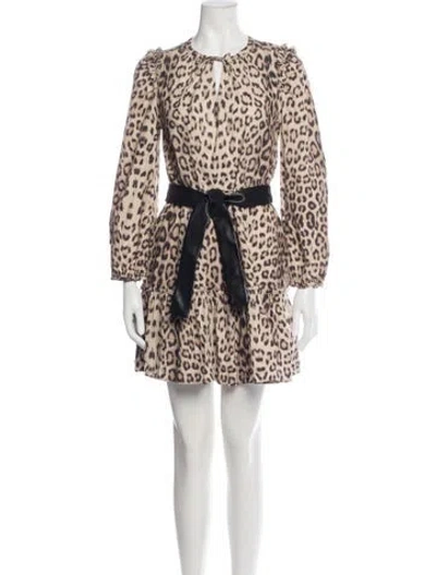 Pre-owned Generation Love Animal Print Mini Dress In Neutrals