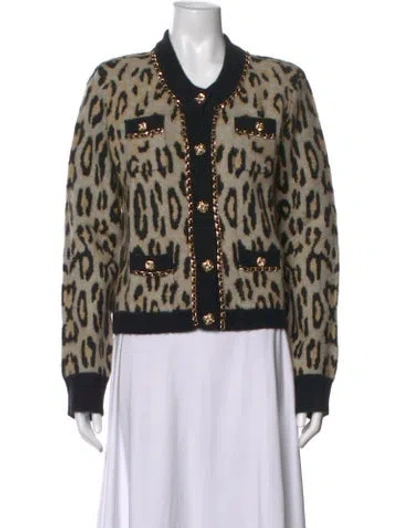 Pre-owned Generation Love Animal Print Open Front Sweater W/ Tags In Multicolor