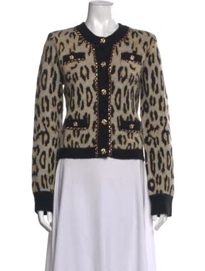 Pre-owned Generation Love Animal Print Open Front Sweater W/ Tags In Neutrals