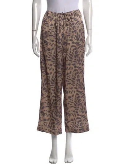 Pre-owned Generation Love Animal Print Wide Leg Pants In Neutrals