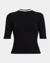 Generation Love Annette Crystal Elbow-sleeve Top In Black