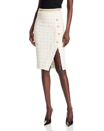 Generation Love Arcadia Windowpane Tweed Skirt In White/black