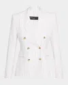 Generation Love Arielle Pinstripe Double-breasted Blazer In White