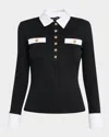 Generation Love Asher Long-sleeve Poplin Combo Top In Black
