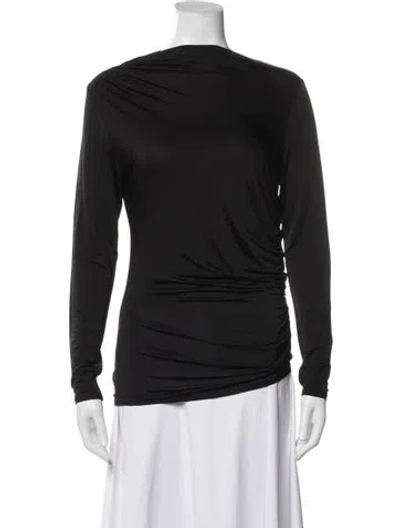 Pre-owned Generation Love Asymmetrical Long Sleeve Top In Black