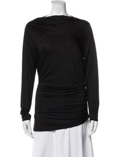 Pre-owned Generation Love Asymmetrical Long Sleeve Top In Black