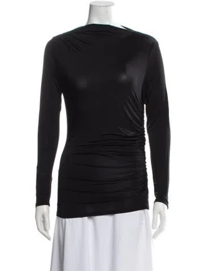 Pre-owned Generation Love Asymmetrical Long Sleeve Top In Black