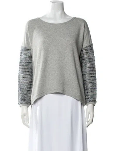Pre-owned Generation Love Bateau Neckline Long Sleeve Top In Gray