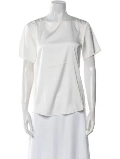 Pre-owned Generation Love Bateau Neckline Short Sleeve T-shirt In White