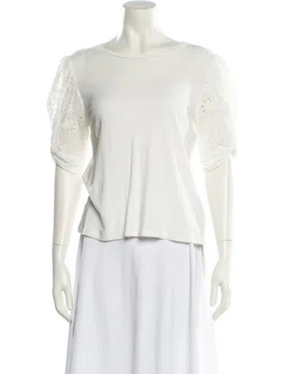 Pre-owned Generation Love Bateau Neckline Short Sleeve T-shirt In White
