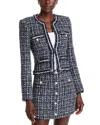 Generation Love Betsy Tweed Blazer In Navy/white