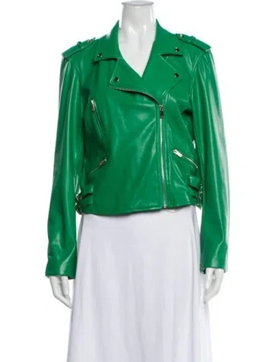 Pre-owned Generation Love Biker Jacket In Green