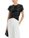 Generation Love Bora Womens Sequin Short Sleeve Blouse In Black