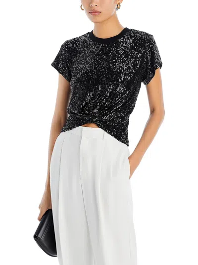 Generation Love Bora Womens Sequin Short Sleeve Blouse In Black