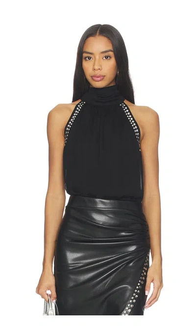 Generation Love Brenna Studded Halter Blouse In Black