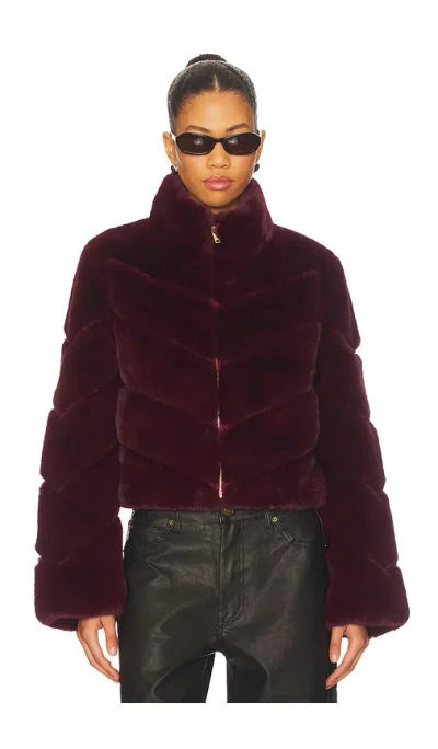 Generation Love Brianna Faux Fur Jacket In Burgundy
