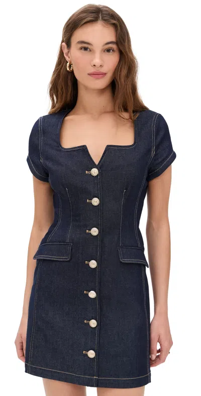 Generation Love Brunella Sheen Denim Dress Dark Denim Blue In Navy