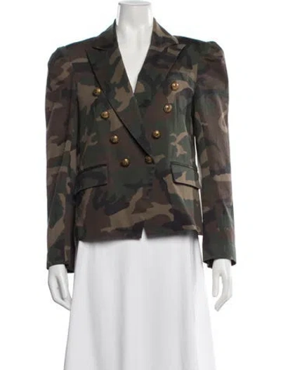 Pre-owned Generation Love Camouflage Print Blazer In Green