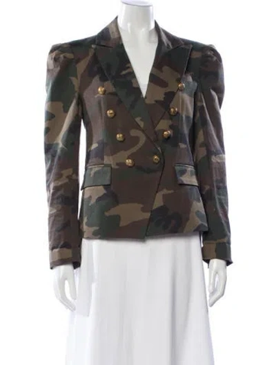Pre-owned Generation Love Camouflage Print Blazer In Green