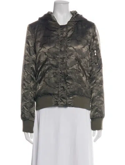 Pre-owned Generation Love Camouflage Print Bomber Jacket In Green