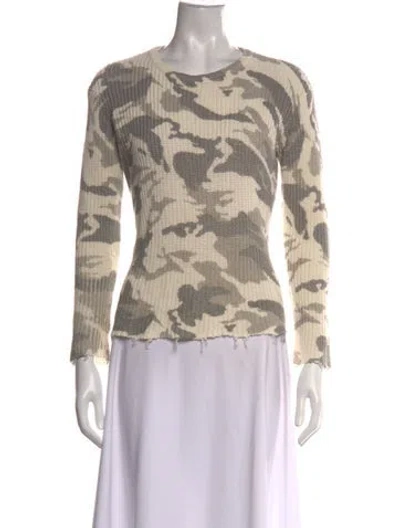 Pre-owned Generation Love Camouflage Print Crew Neck Sweater In Neutrals